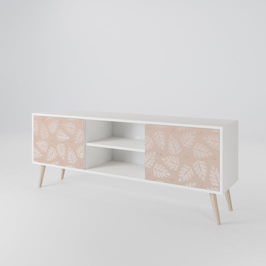 LEAVES ON BEIGE Mobile TV a 2 Ante in Finitura Bianca