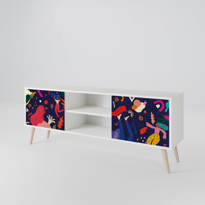 FESTIVE PLEASURES 2-Door TV Stand in White Finish