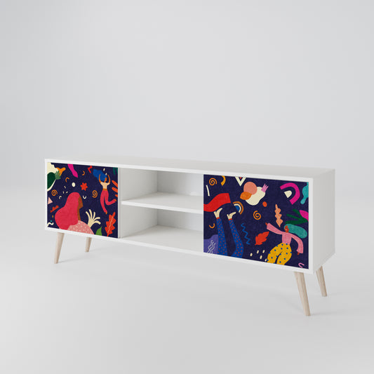 FESTIVE PLEASURES 2-Door TV Stand in White Finish