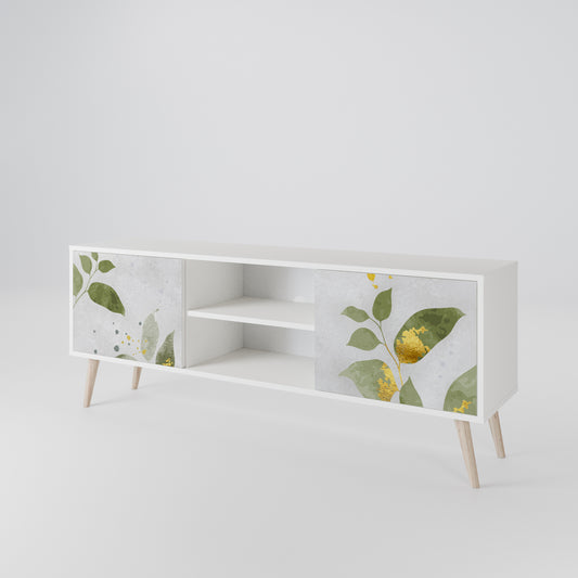 ELEGANT BOTANICS Mobile TV a 2 Ante in Finitura Bianca