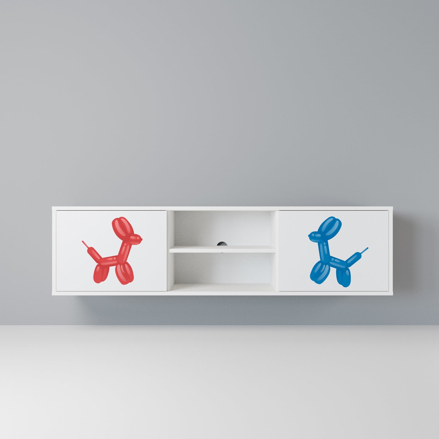 CHILDHOOD MEMORY 2-Door TV Stand in White Finish