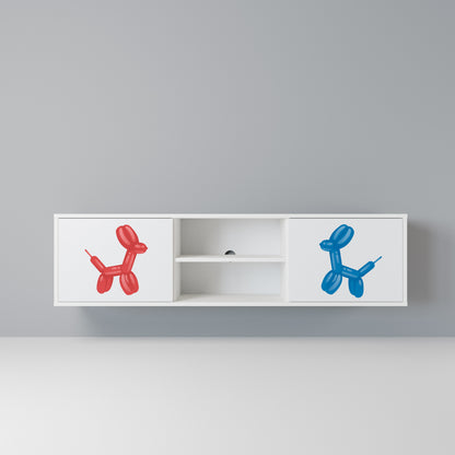 CHILDHOOD MEMORY 2-Door TV Stand in White Finish