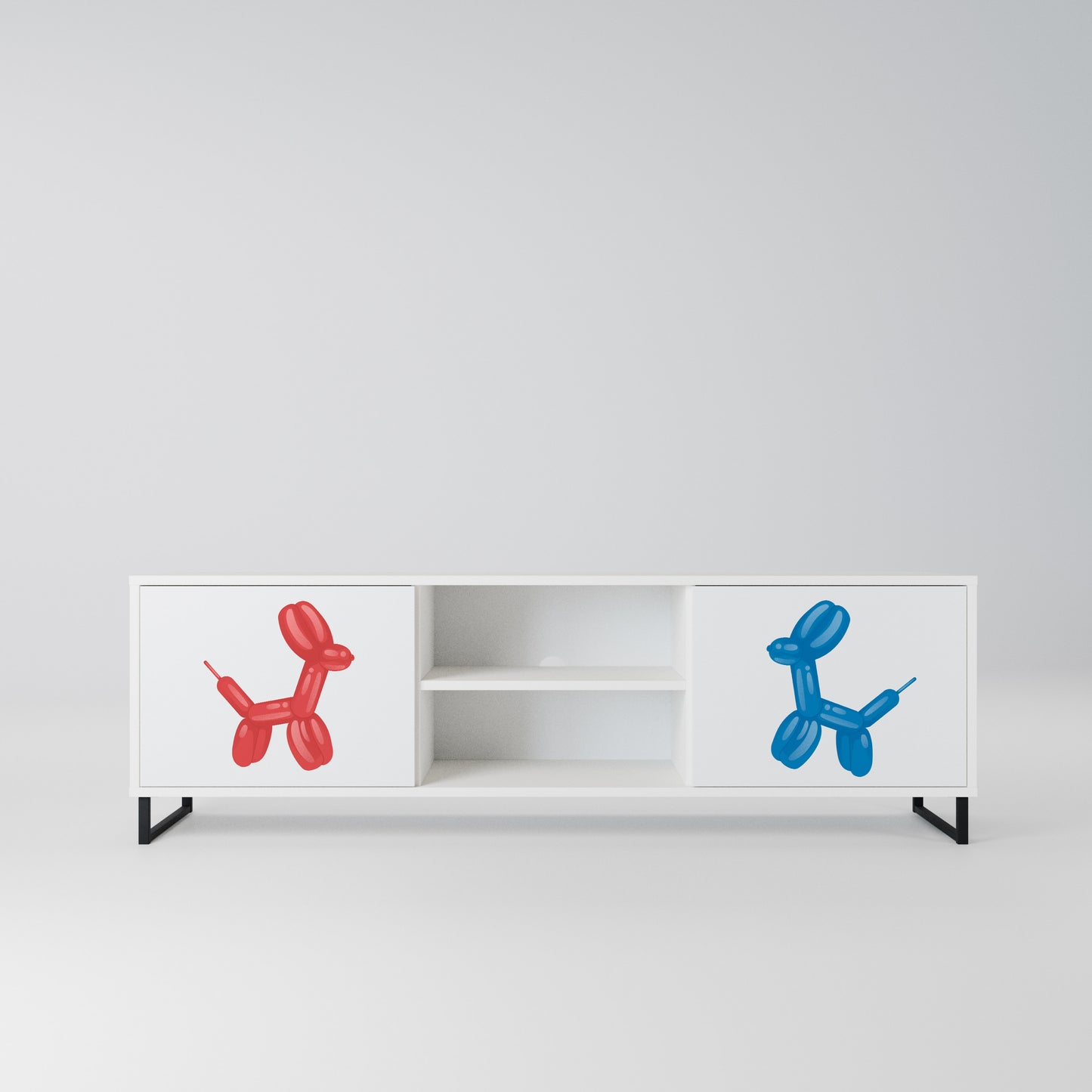 CHILDHOOD MEMORY 2-Door TV Stand in White Finish