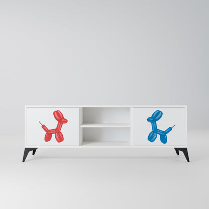CHILDHOOD MEMORY 2-Door TV Stand in White Finish