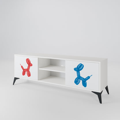 CHILDHOOD MEMORY 2-Door TV Stand in White Finish