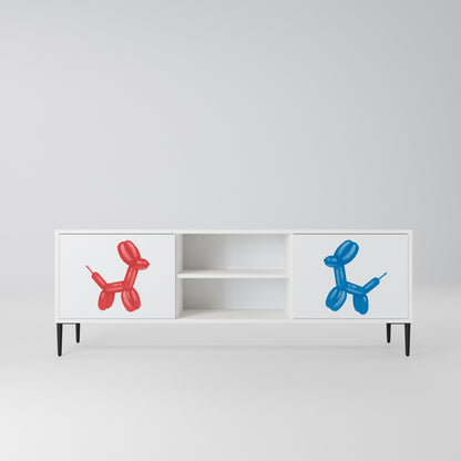 CHILDHOOD MEMORY 2-Door TV Stand in White Finish