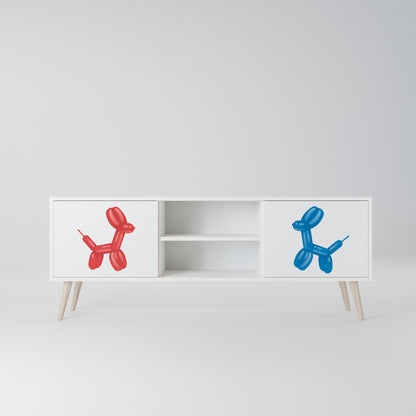 CHILDHOOD MEMORY 2-Door TV Stand in White Finish