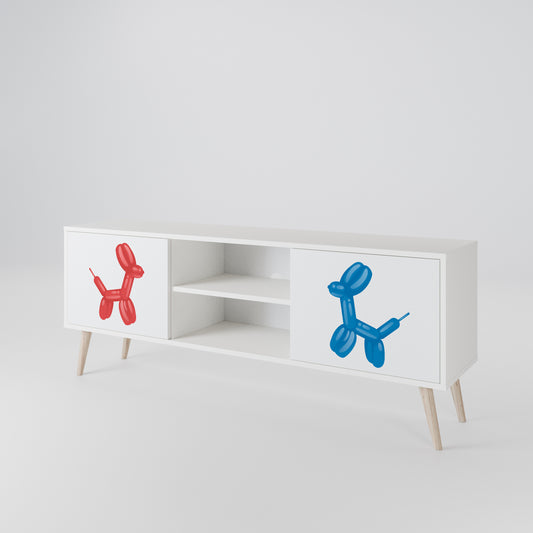 CHILDHOOD MEMORY 2-Door TV Stand in White Finish