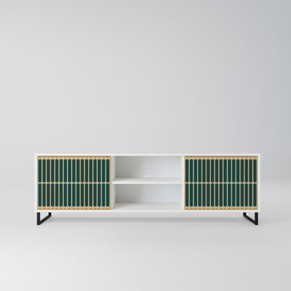 ILUSION GATE 2-Door TV Stand in White Finish