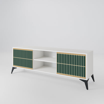 ILUSION GATE 2-Door TV Stand in White Finish
