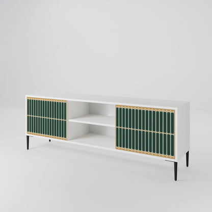 ILUSION GATE 2-Door TV Stand in White Finish