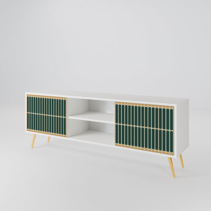 ILUSION GATE 2-Door TV Stand in White Finish