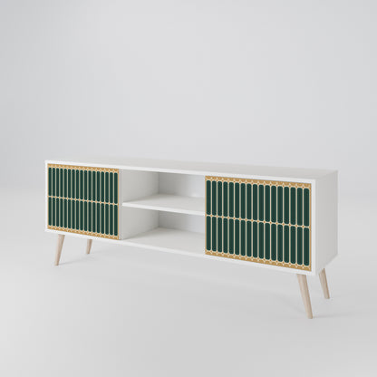 ILUSION GATE 2-Door TV Stand in White Finish