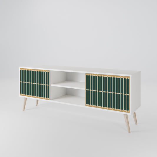 ILUSION GATE 2-Door TV Stand in White Finish