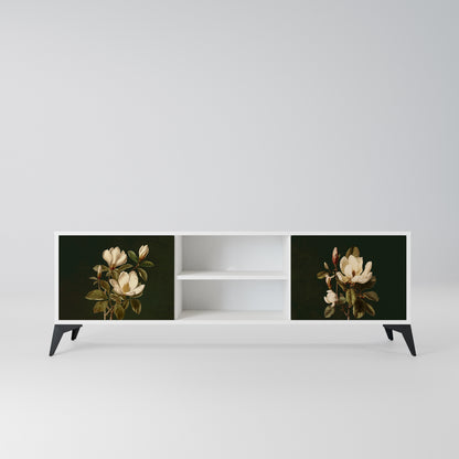 FLORAL NOIR Mobile TV a 2 Ante in Finitura Bianca