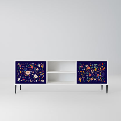 FLORAL COMBINATION Mobile TV a 2 Ante in Finitura Bianca