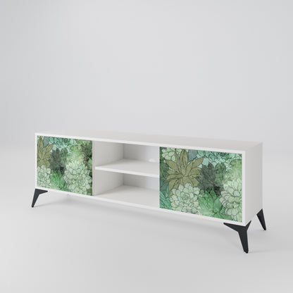 SUCCULENT CLUSTER Mobile TV a 2 Ante in Finitura Bianca