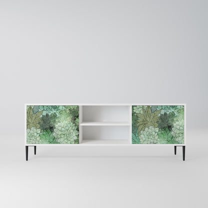 SUCCULENT CLUSTER Mobile TV a 2 Ante in Finitura Bianca