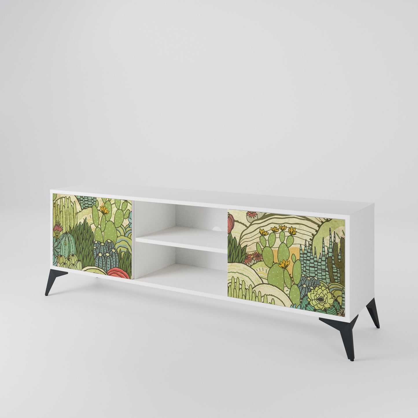 SUCCULENTS KALEIDOSCOPE Mobile TV a 2 Ante in Finitura Bianca