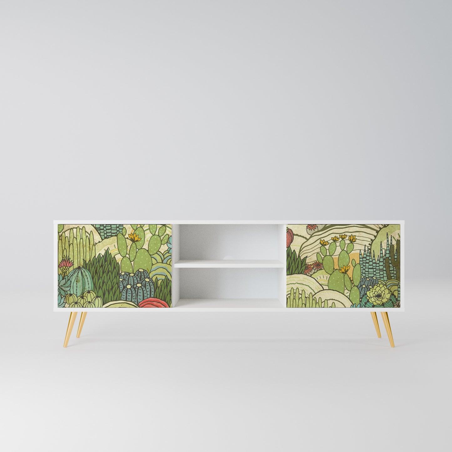 SUCCULENTS KALEIDOSCOPE Mobile TV a 2 Ante in Finitura Bianca