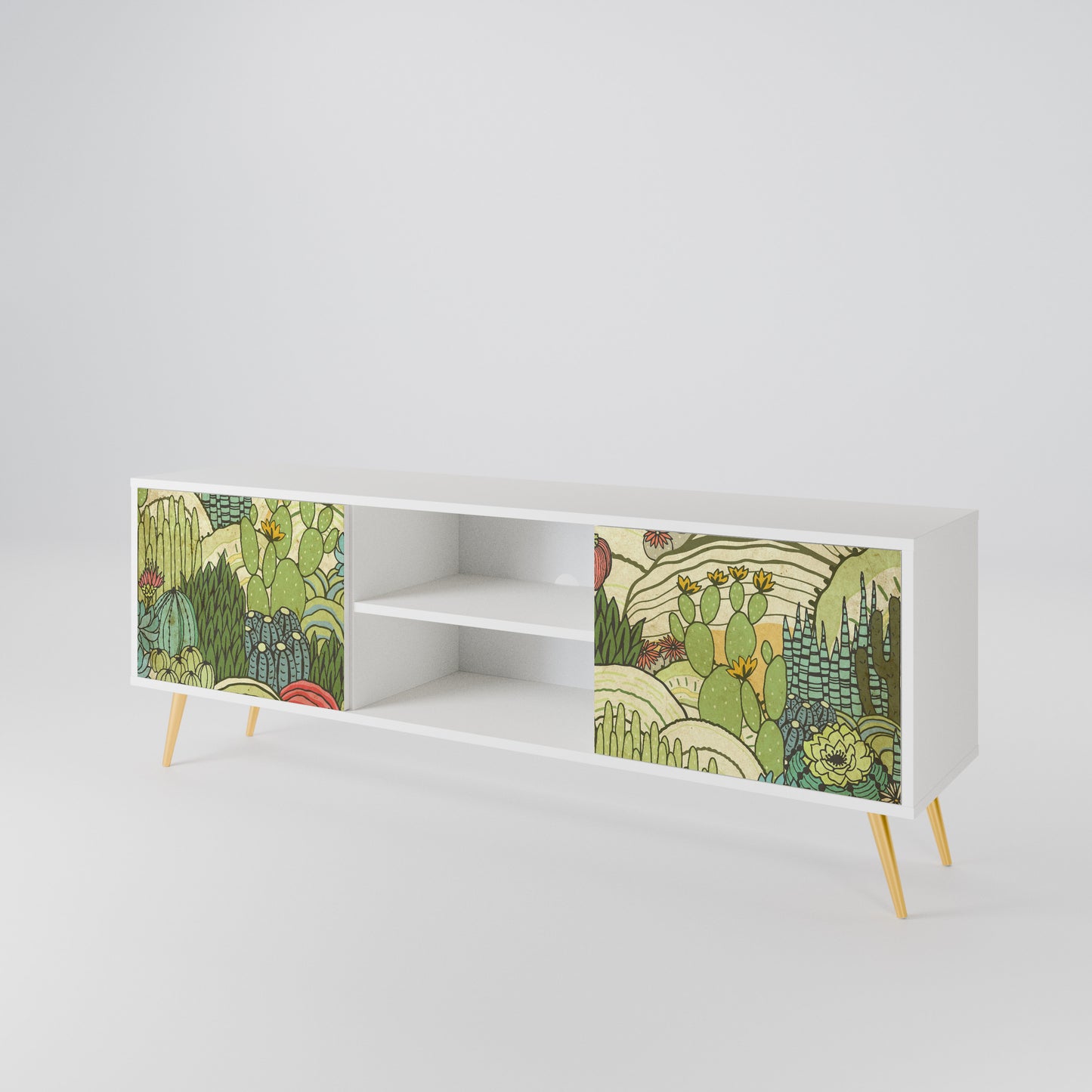 SUCCULENTS KALEIDOSCOPE Mobile TV a 2 Ante in Finitura Bianca