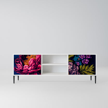 BLOOMING ELEGANCE Mobile TV a 2 Ante in Finitura Bianca