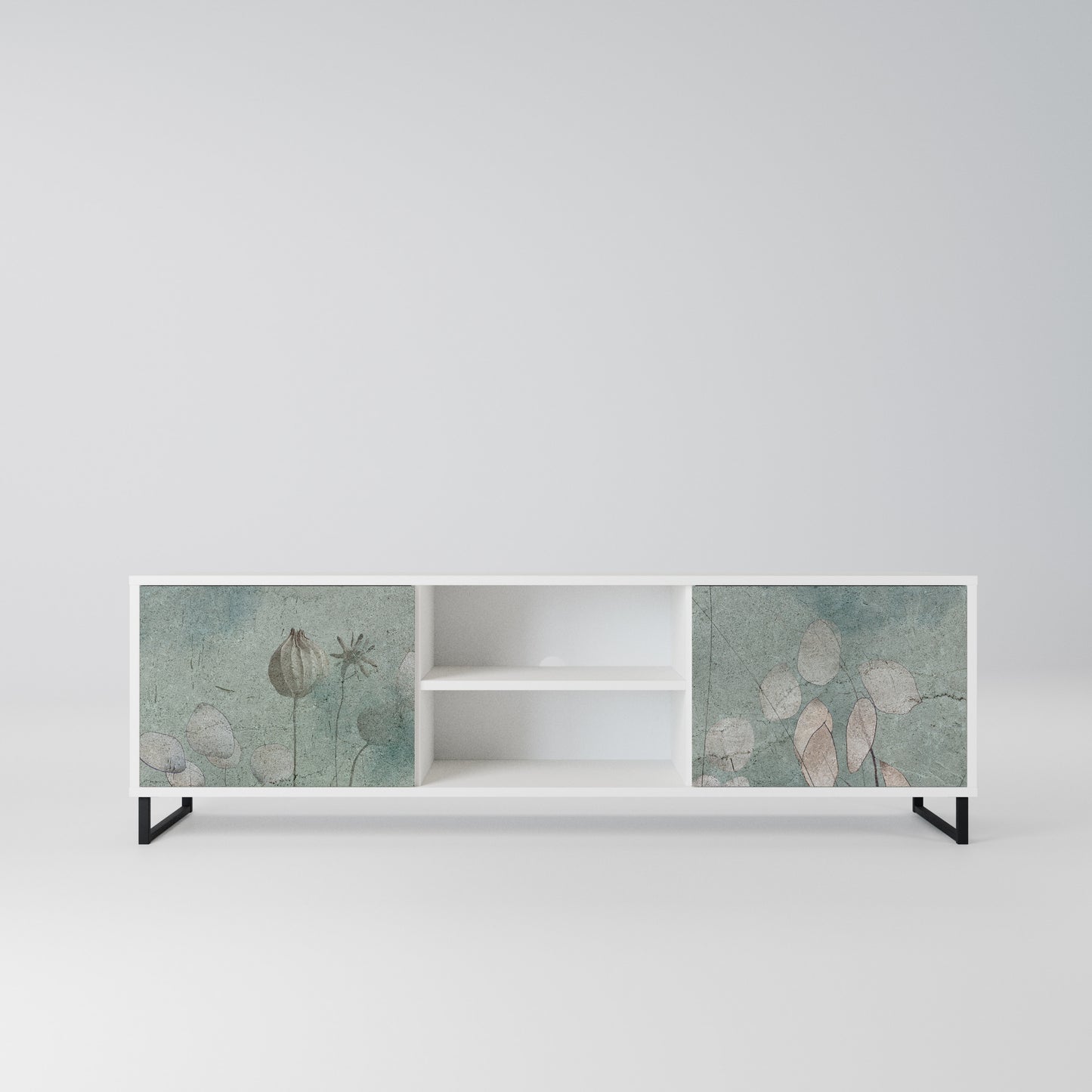 NIGHT LADY Mobile TV a 2 Ante in Finitura Bianca