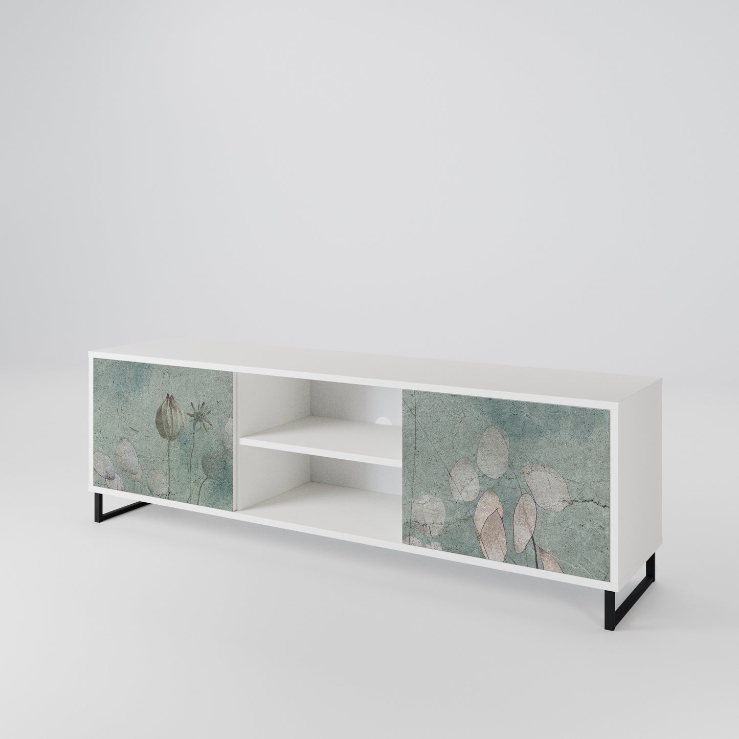 NIGHT LADY Mobile TV a 2 Ante in Finitura Bianca