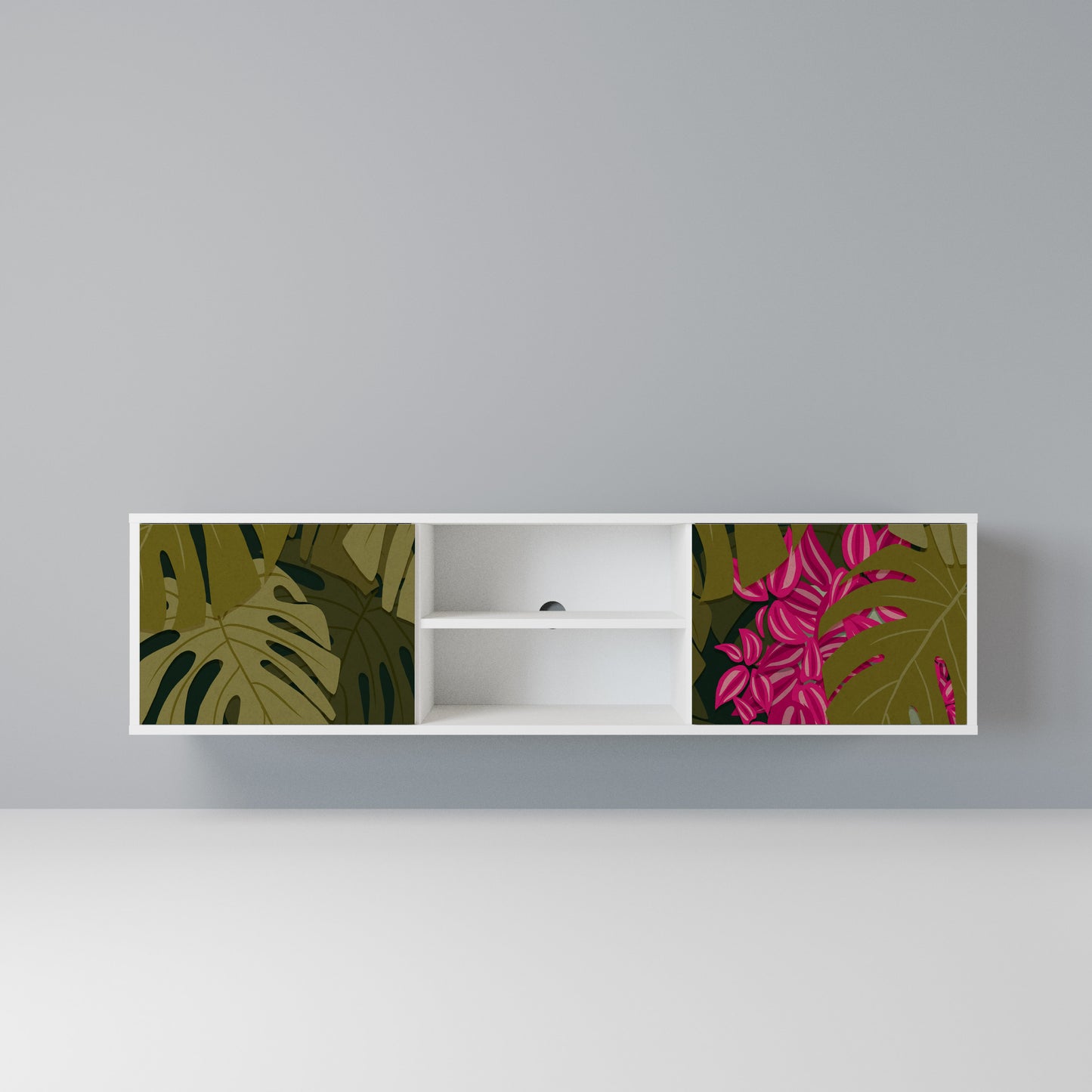 TROPICAL BEAUTY Mobile TV a 2 Ante in Finitura Bianca