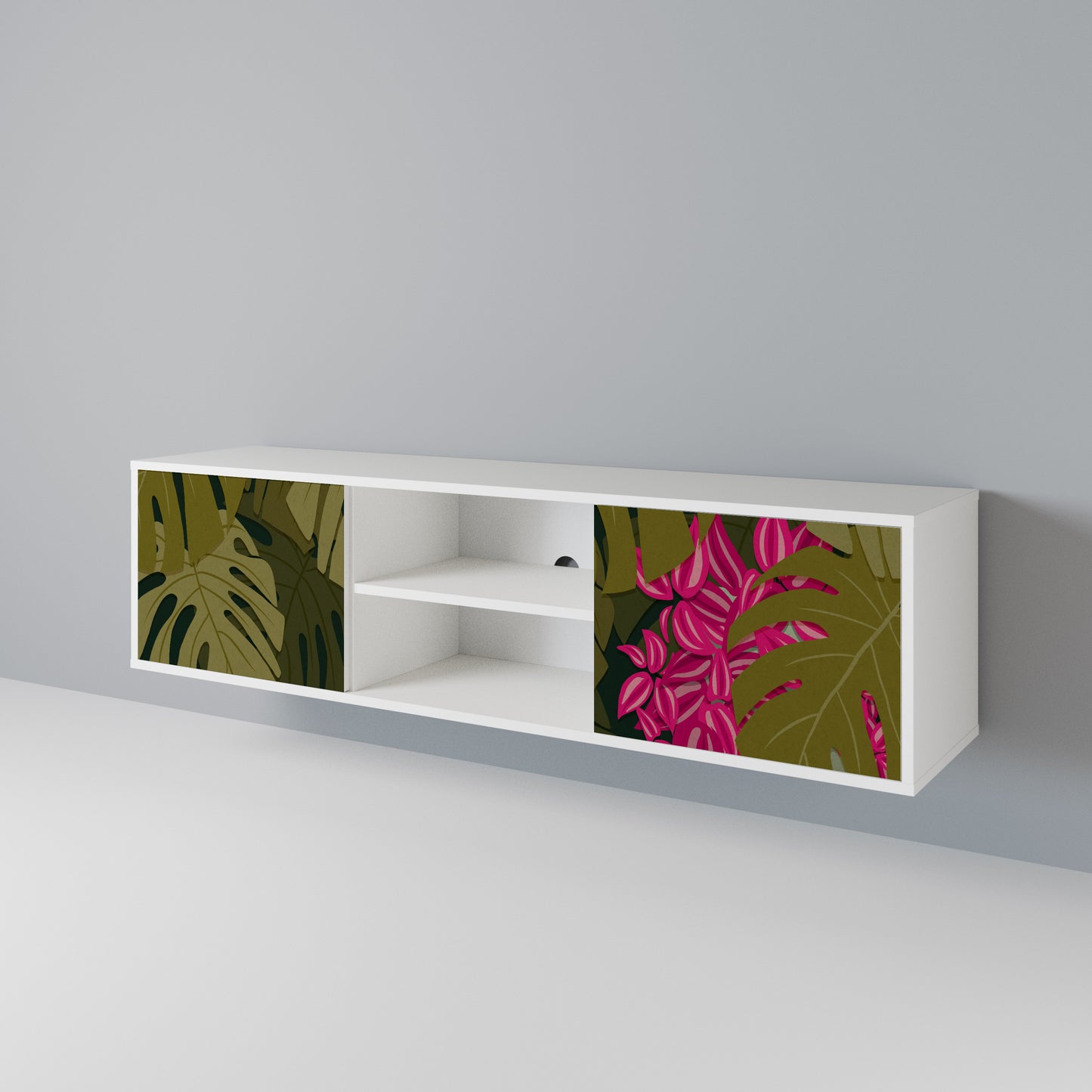 TROPICAL BEAUTY Mobile TV a 2 Ante in Finitura Bianca