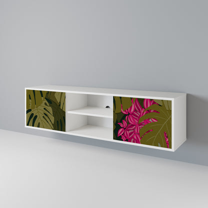 TROPICAL BEAUTY Mobile TV a 2 Ante in Finitura Bianca