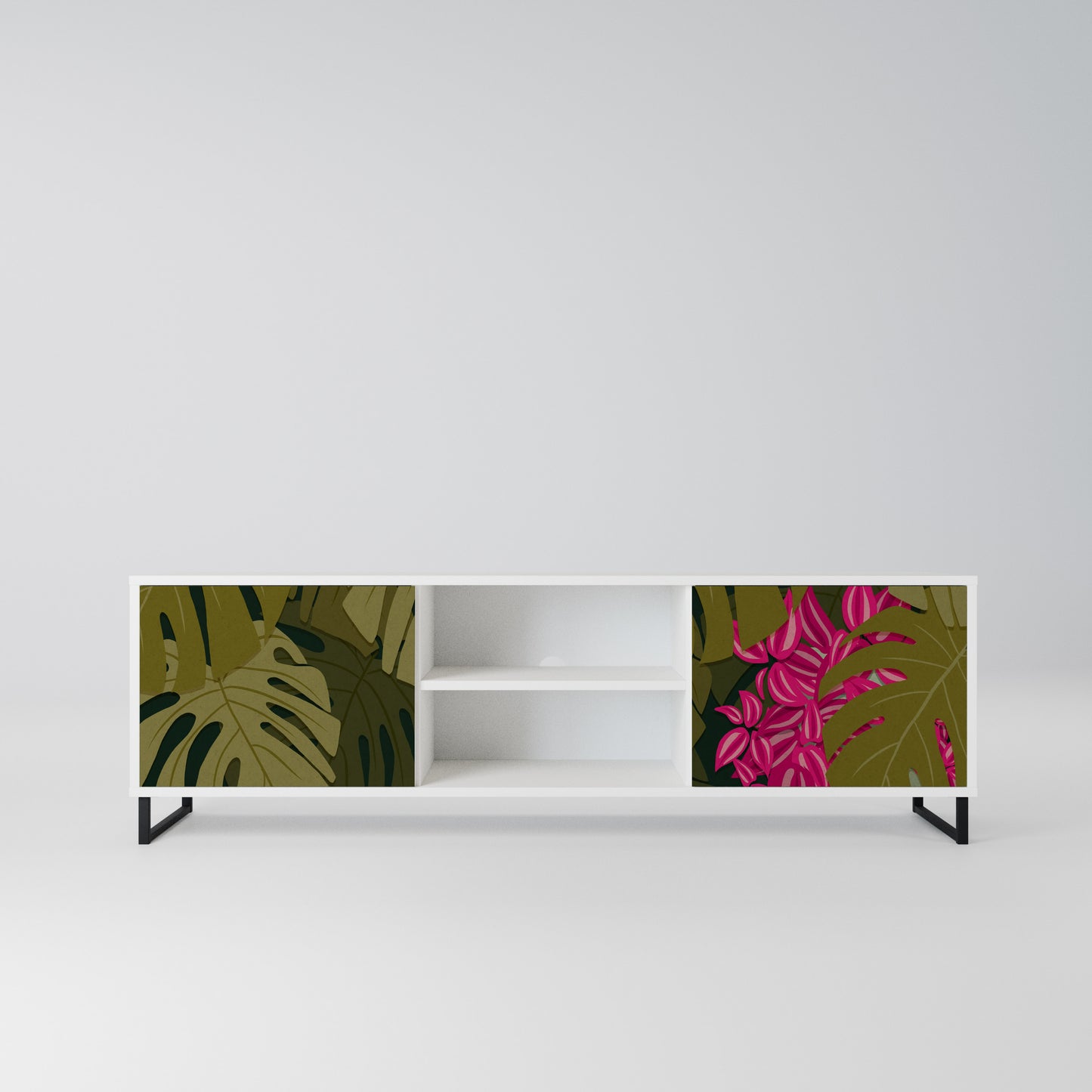 TROPICAL BEAUTY Mobile TV a 2 Ante in Finitura Bianca