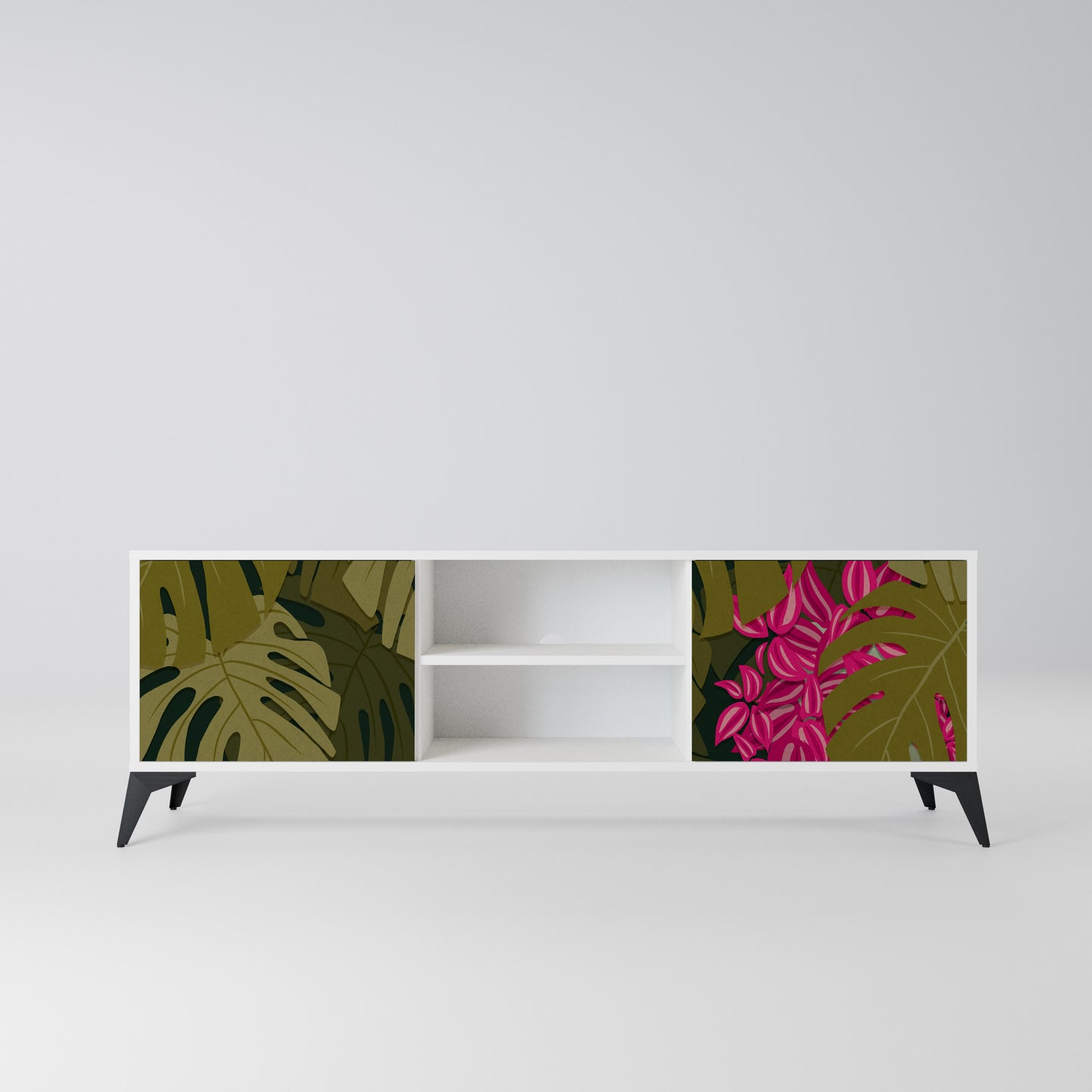 TROPICAL BEAUTY Mobile TV a 2 Ante in Finitura Bianca