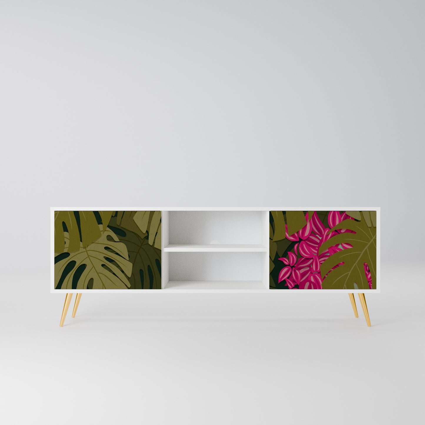 TROPICAL BEAUTY Mobile TV a 2 Ante in Finitura Bianca