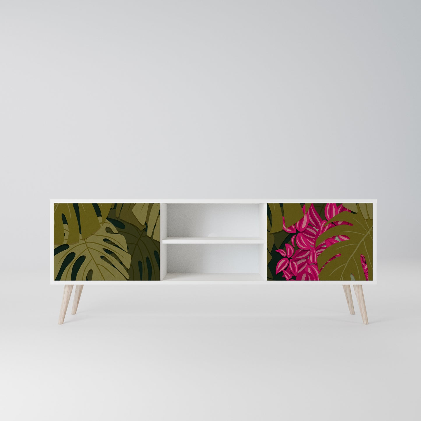 TROPICAL BEAUTY Mobile TV a 2 Ante in Finitura Bianca