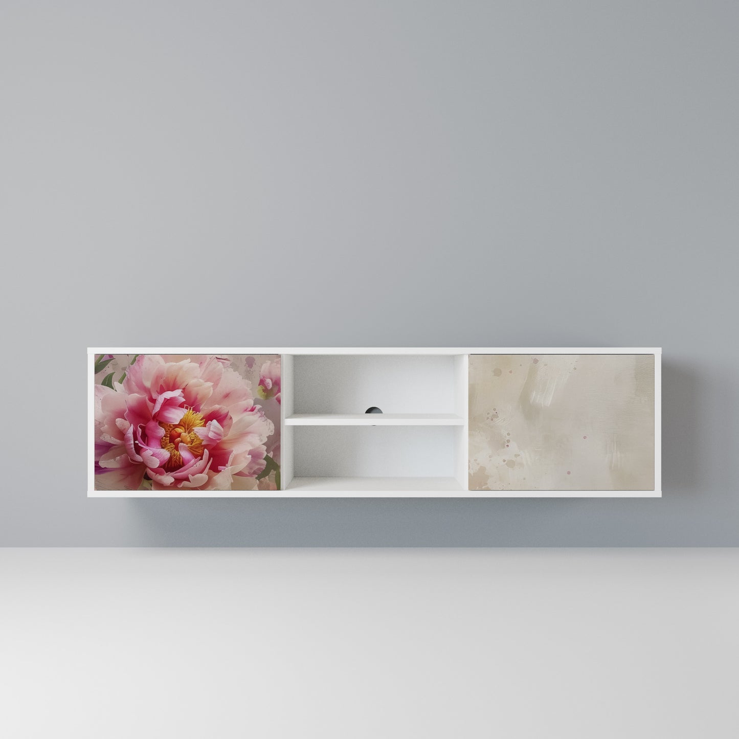 PEONY WHISPER Mobile TV a 2 Ante in Finitura Bianca