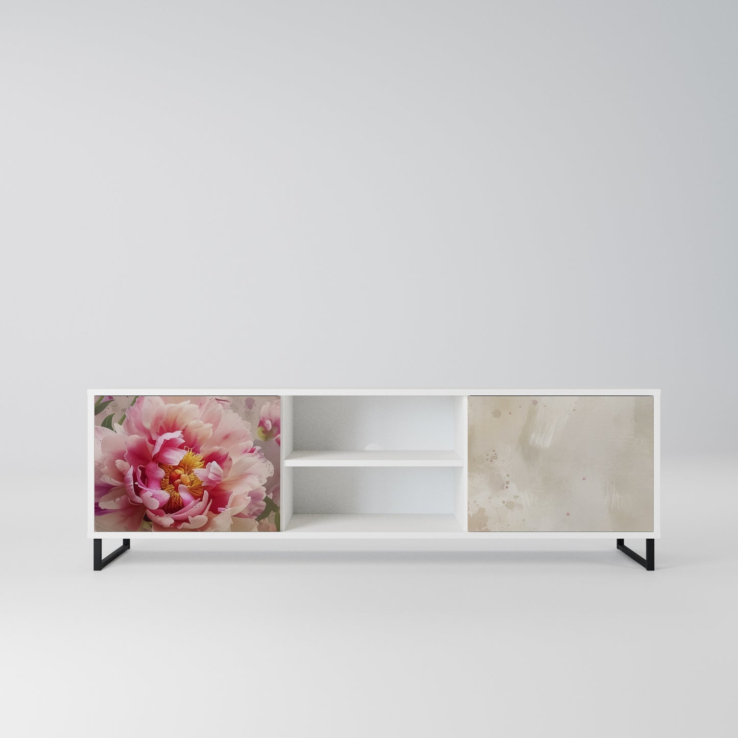 PEONY WHISPER Mobile TV a 2 Ante in Finitura Bianca