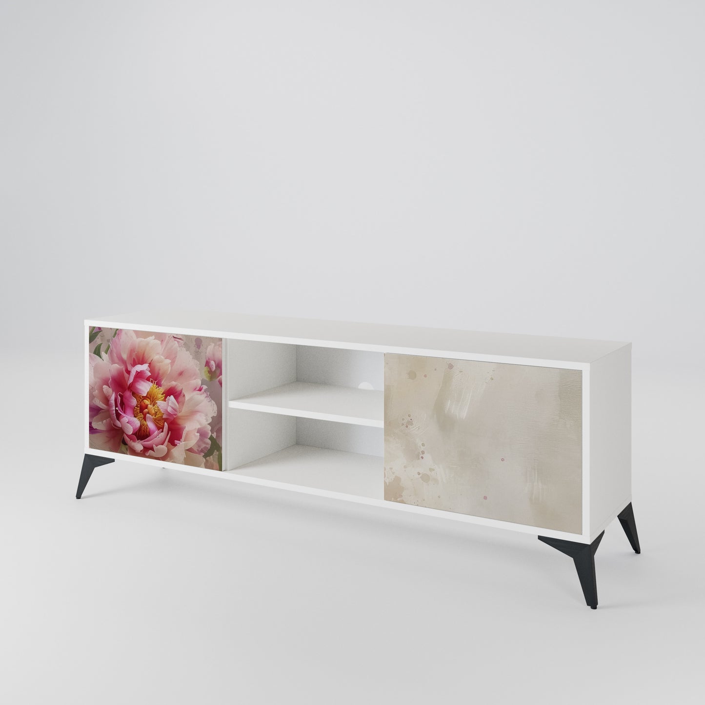 PEONY WHISPER Mobile TV a 2 Ante in Finitura Bianca