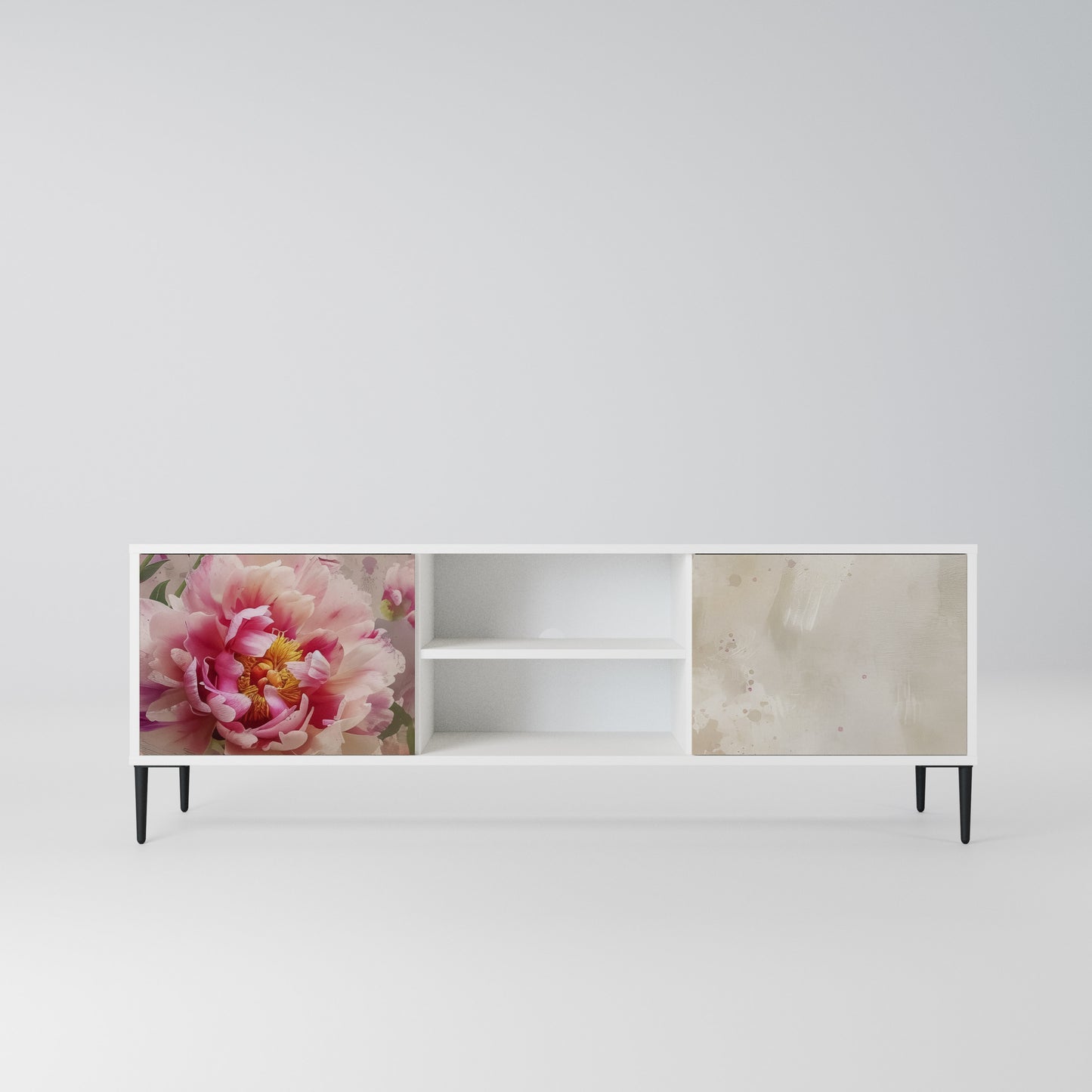 PEONY WHISPER Mobile TV a 2 Ante in Finitura Bianca