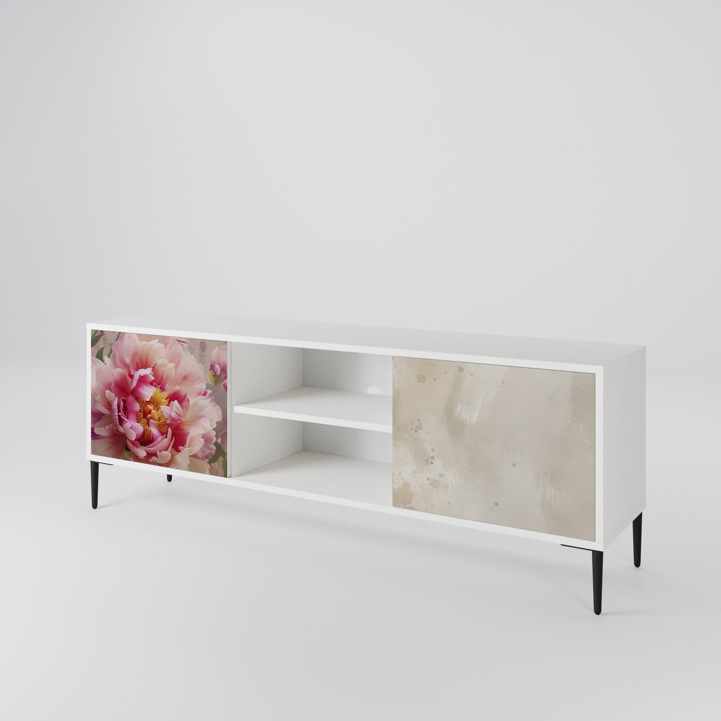 PEONY WHISPER Mobile TV a 2 Ante in Finitura Bianca