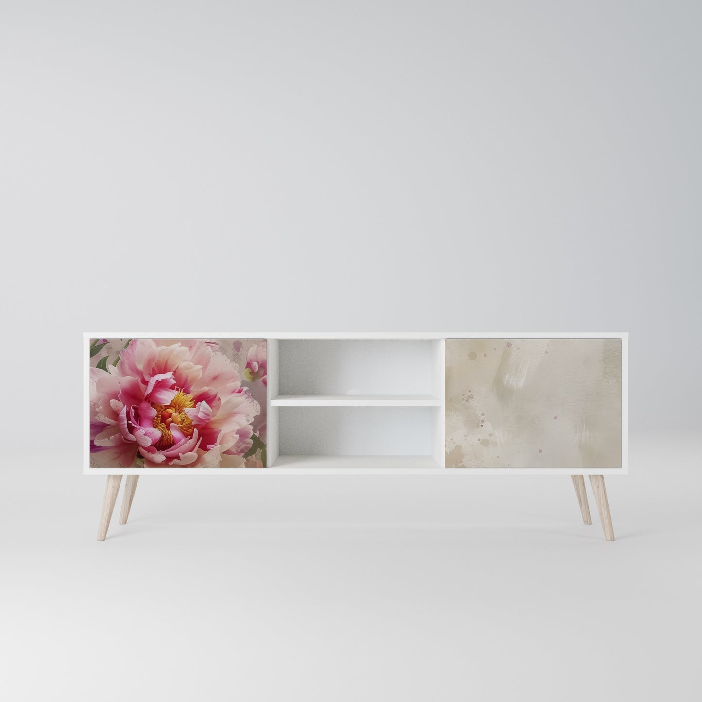 PEONY WHISPER Mobile TV a 2 Ante in Finitura Bianca