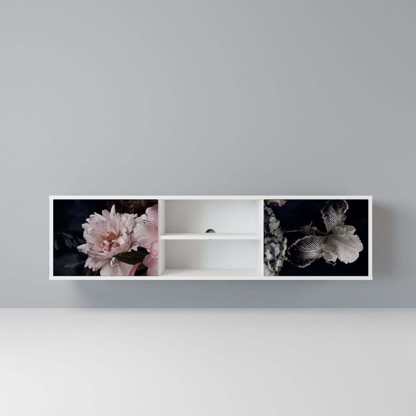 PURE BLOSSOM Mobile TV a 2 Ante in Finitura Bianca