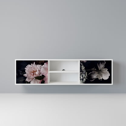 PURE BLOSSOM Mobile TV a 2 Ante in Finitura Bianca