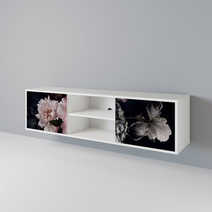 PURE BLOSSOM Mobile TV a 2 Ante in Finitura Bianca