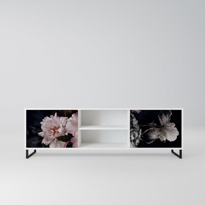 PURE BLOSSOM Mobile TV a 2 Ante in Finitura Bianca