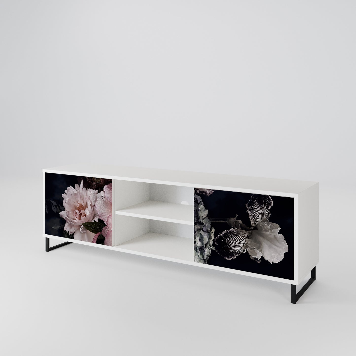 PURE BLOSSOM Mobile TV a 2 Ante in Finitura Bianca