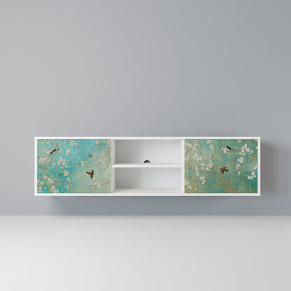 BLOOMING CHARM Mobile TV a 2 Ante in Finitura Bianca