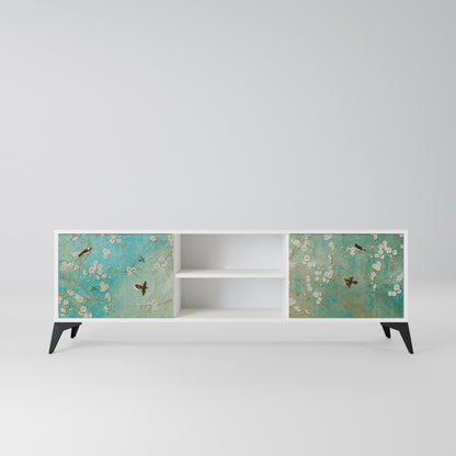 BLOOMING CHARM Mobile TV a 2 Ante in Finitura Bianca