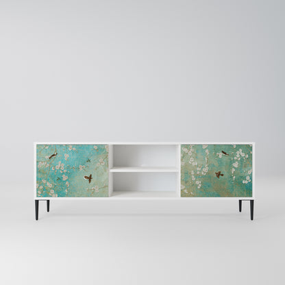 BLOOMING CHARM Mobile TV a 2 Ante in Finitura Bianca