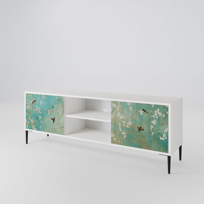 BLOOMING CHARM Mobile TV a 2 Ante in Finitura Bianca